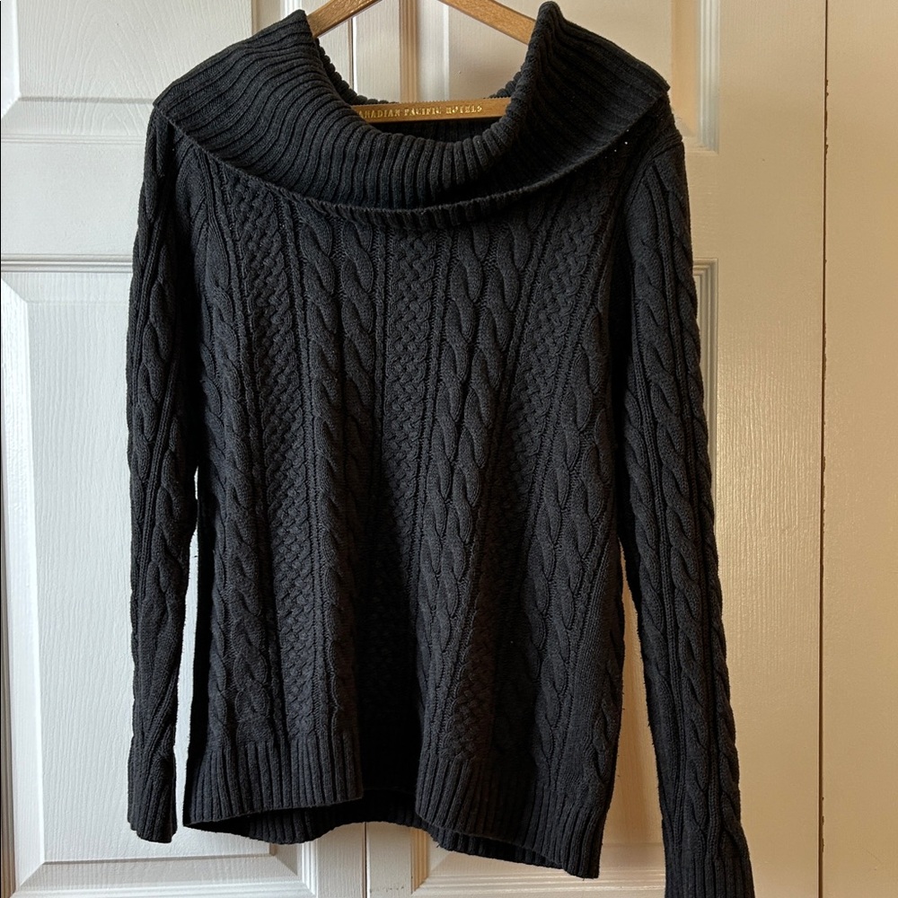 JEANNE PIERRE Black Cowl Neck Sweater